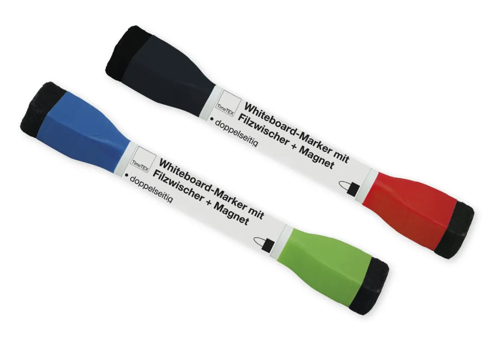 Set 2in1 Whiteboard-Marker mit Filzwischer + Magnet