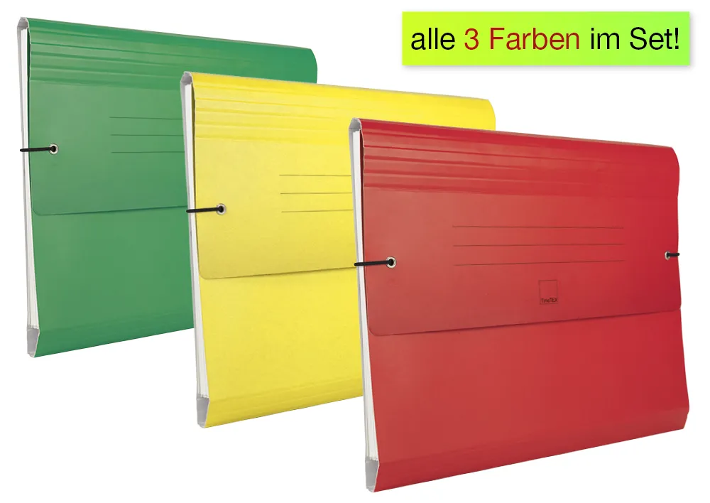 Set Fächermappe aus Pappe A4-Plus, 3-tlg.