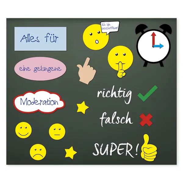 Set Moderations-Sticker divers, magnetisch