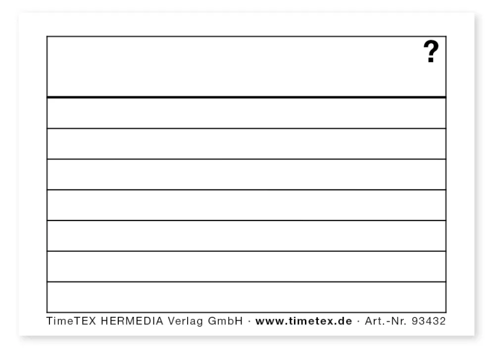 Karteikärtchen A8 mit Vordruck, 100-tlg.