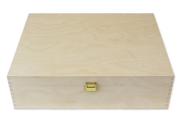 Klappdeckel-Box aus Holz A4-Plus, natur