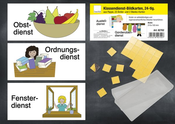 Klassendienst-Bildkarten magnetisch, 24-tlg., in Box