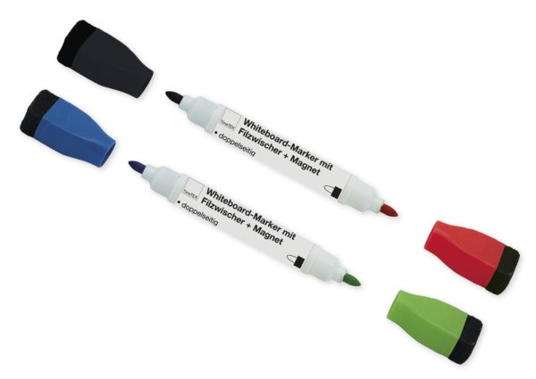 Set 2in1 Whiteboard-Marker mit Filzwischer + Magnet