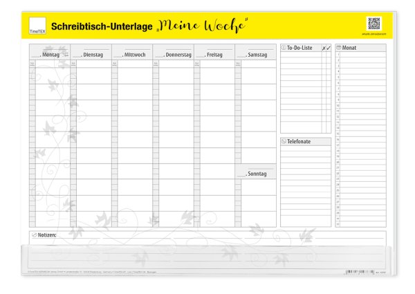 TimeTEX Schreibtisch-Unterlage "Meine Woche"