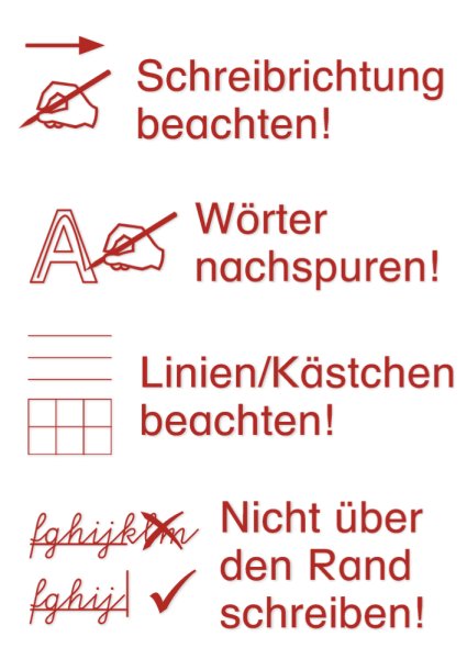 Stempel-Türmchen, Schreibrichtung beachten