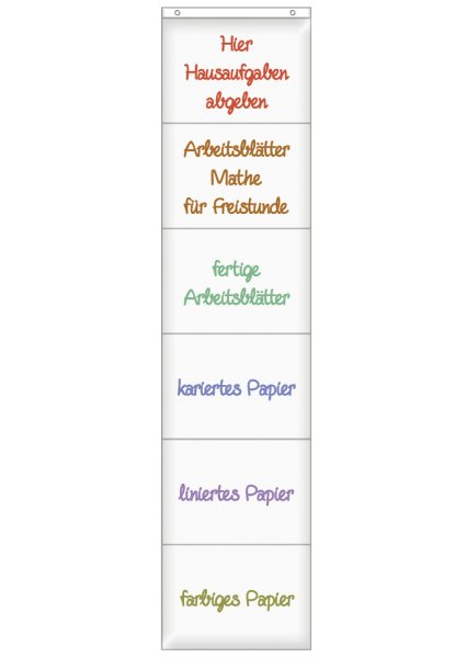 Hänge-Organizer A4, 6 Einschubtaschen