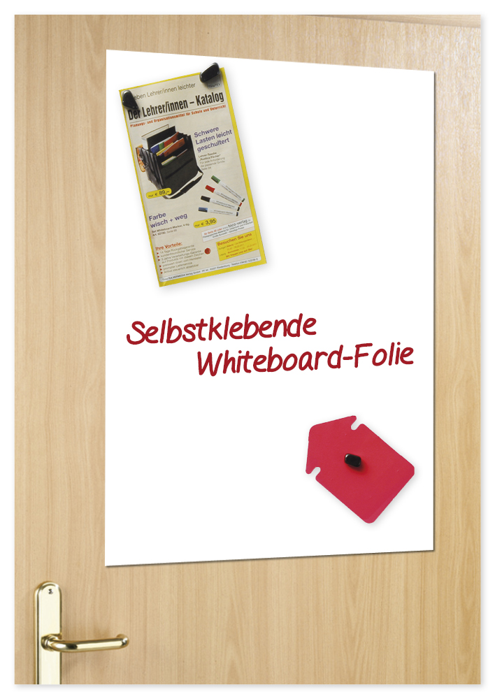 Whiteboard-Folie, selbstklebend + magnethaftend, Tafel- und  Whiteboardzubehör, Unterrichtshilfen + Lernhilfen, Schule + Kindergarten, s+w Verlag