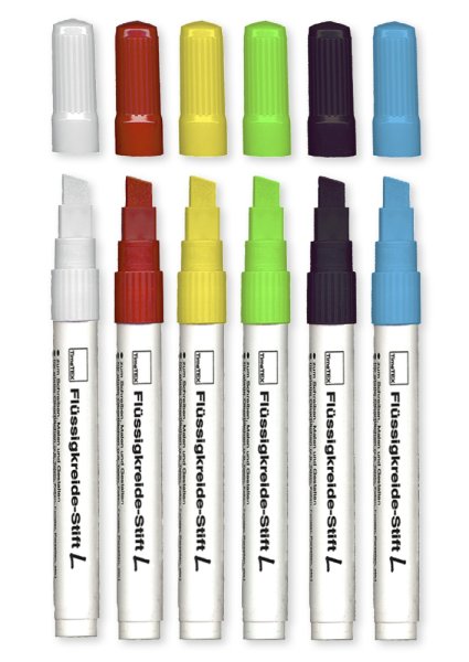 Flüssigkreide-Stift-Set klein, 6 Stück