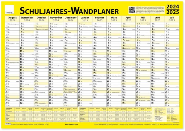 TimeTEX Schuljahres-Wand-/Projektplaner 2024/2025